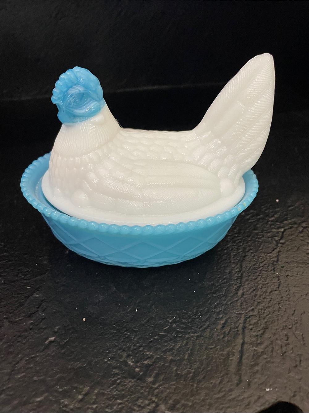 Westmoreland Blue and White Hen on Nest Decorative Covered Dish- 2 pc